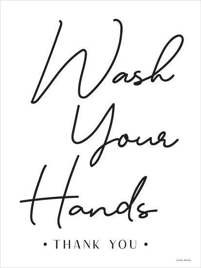 Yass Naffas Designs YND494 - YND494 - Wash Your Hands - 12x16 wash your hands sign, handwritten script, minimalist bathroom art, black text on white, modern typography from Penny Lane