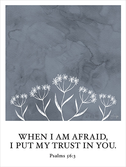 Yass Naffas Designs YND541 - YND541 - Trust in You - 12x16 Psalms 56:3, scripture art, Christian trust, when I am afraid, faith message, inspirational Bible quote, floral sketch, dark watercolor, prayer encouragement, religious print from Penny Lane