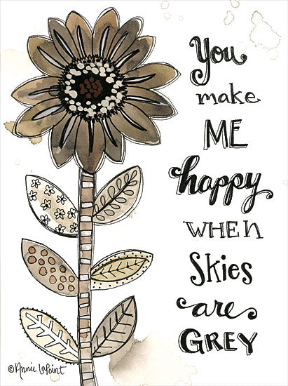 Annie LaPoint ALP2007 - ALP2007 - You Make Me Happy - 12x16 Flower, You Make Me Happy, Sunshine, Sepia, Sunflower, Music from Penny Lane