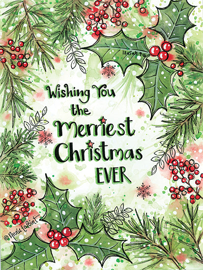 Annie LaPoint ALP2020 - ALP2020 - Merriest Christmas Ever - 12x16 Merriest Christmas, Holidays, Holly, Berries, Greenery, Signs from Penny Lane