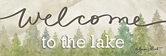 Annie LaPoint ALP2228A - ALP2228A - Welcome to the Lake - 36x12 Welcome, Welcome to the Lake, Typography, Signs, Textual Art, Trees, Watercolor, Leisure from Penny Lane