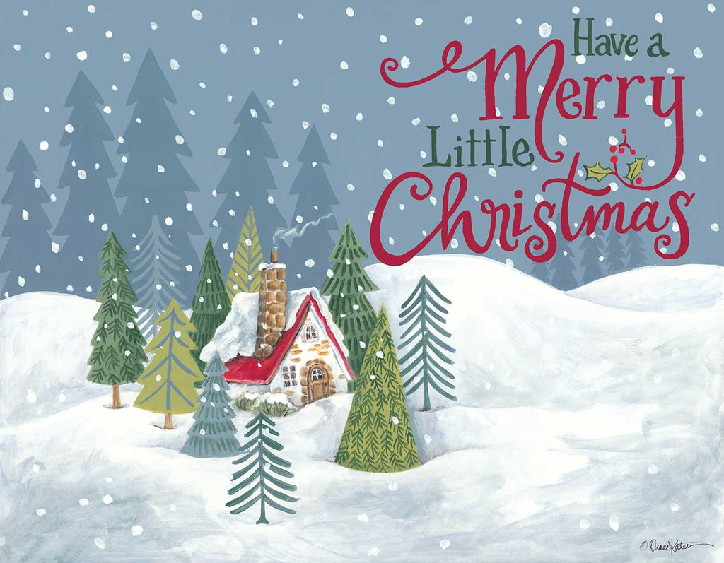Diane Kater ART1206 - ART1206 - Snowy Gnome's Home - 16x12 Have Yourself a Merry Little Christmas, Home, Trees, Pine Trees, Winter from Penny Lane