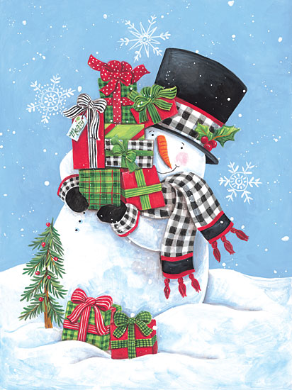Diane Kater ART1257 - ART1257 - Gifting Snowman II - 12x16 Snowman, Presents, Holidays, Christmas, Winter, Snow, Whimsical from Penny Lane