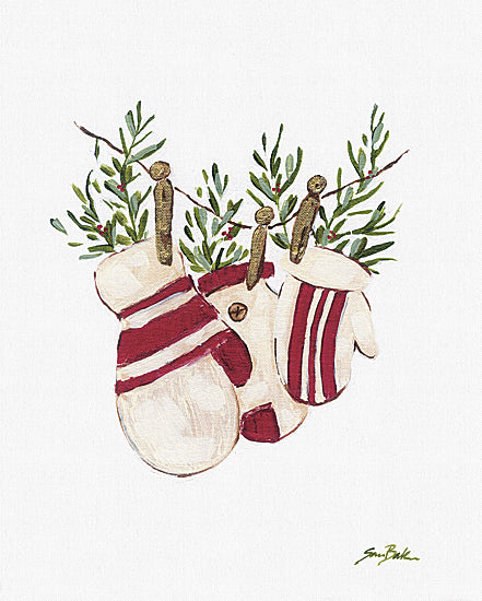 Sara Baker BAKE340 - BAKE340 - Christmas Memories 2 - 12x16 Christmas, Holidays, Winter, Mittens, Greenery, Berries, Clothespins, Decorative from Penny Lane
