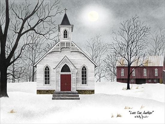 Billy Jacobs BJ1117 - Love One Another - Church, Barn, Snow, Winter, Landscape, Religious from Penny Lane Publishing