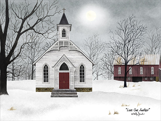 Billy Jacobs BJ1117 - Love One Another - Church, Barn, Snow, Winter, Landscape, Religious from Penny Lane Publishing