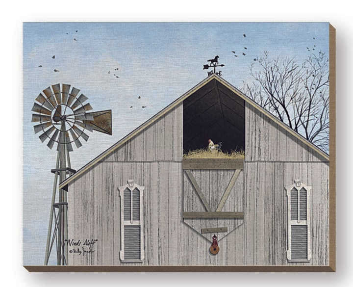 Billy Jacobs BJ1180FW - BJ1180FW - Winds Aloft - 20x16 Barn, Gray Barn, Windmill, Weathervane, Chicken, Barn Loft, Winds Aloft from Penny Lane