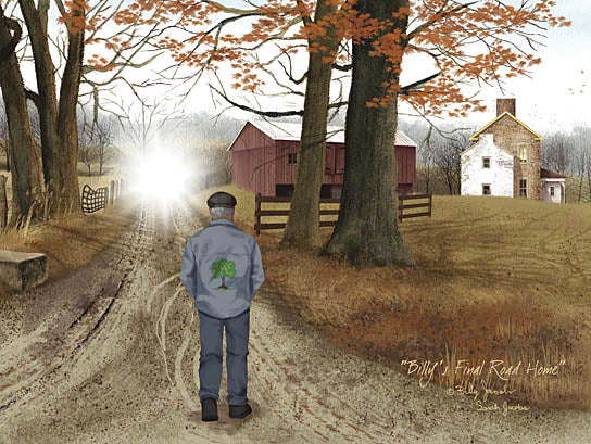 Billy Jacobs BJ1276A - BJ1276A - Billy's Final Road Home - 16x12 Bereavement, Folk Art, Farm, Road, Road Home, Barn, Farm, Billy Jacobs, Memorial from Penny Lane