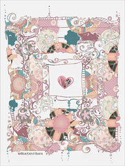 BLUE194 - Whimsical Boho Pink Heart - 12x16