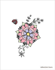 BLUE201 - Whimsical Sweet Flower with Ladybug - 12x16