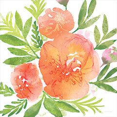 BLUE501 - Peachy Floral I - 12x12
