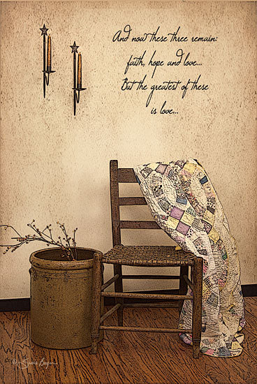 Susie Boyer BOY125 - These Three Remain - Chair, Quilt, Antiques, Crock, Encouraging from Penny Lane Publishing
