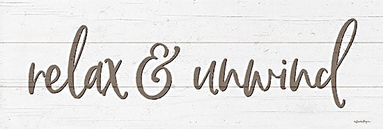 Susie Boyer BOY565 - BOY565 - Relax & Unwind - 18x6 Relax, Unwind, Bath, Bathroom, Neutral Palette, Wood Background, Calligraphy, Signs from Penny Lane
