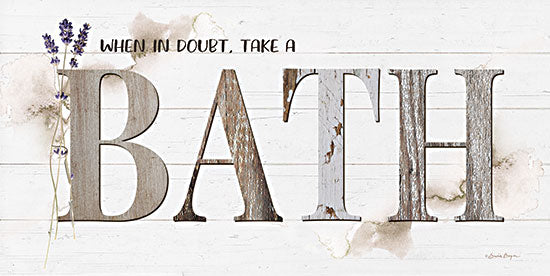 Susie Boyer BOY566 - BOY566 - When in Doubt, Take a Bath - 18x9 Bath, Bathroom, Lavender, Herbs, Rustic, Country, Neutral Palette, Signs from Penny Lane