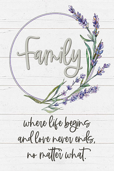 Susie Boyer BOY590 - BOY590 - Family - 12x18 Family, Wreath, Lavender, Life Begins, Signs from Penny Lane