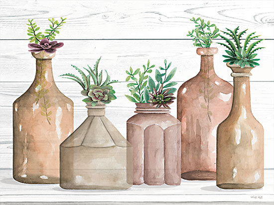 Cindy Jacobs CIN2849 - CIN2849 - Botanical Terra Cotta II - 16x12 Still Life, Terra Cotta Bottles, Cactus, Succulents, Southwestern from Penny Lane