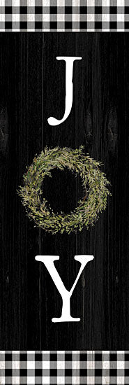 Dogwood Portfolio DOG196 - DOG196 - Joy Wreath - 6x18 Joy, Wreath, Greenery, Signs, Black & White Gingham, Christmas, Holidays, Signs from Penny Lane