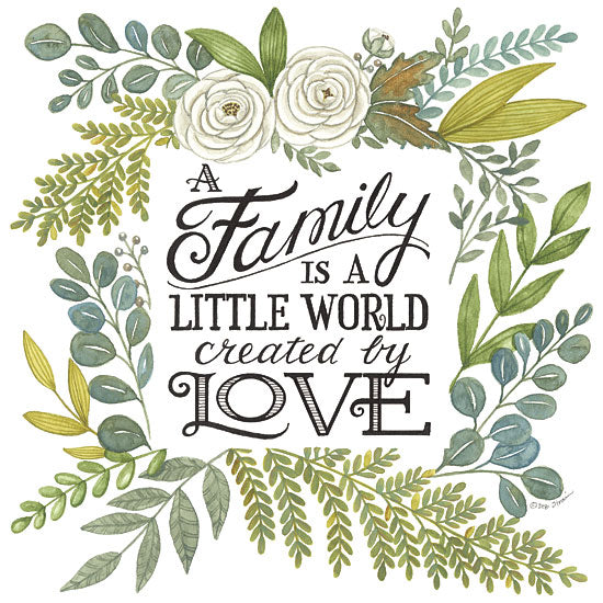 Deb Strain DS2044 - DS2044 - A Family is a Little World - 12x12 Family, Little World Created by Love, Flowers, Greenery, Family, Typography, Signs, Rustic from Penny Lane