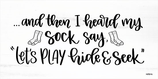 Imperfect Dust DUST479 - DUST479 - Sock Seek I - 18x9 Signs, Typography, Humor, Laundry, Black & White, Socks from Penny Lane