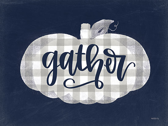 Imperfect Dust DUST483 - DUST483 - Gather Pumpkin   - 16x12 Gather, Pumpkin, Blue and White, Calligraphy, Signs, Autumn, Harvest from Penny Lane