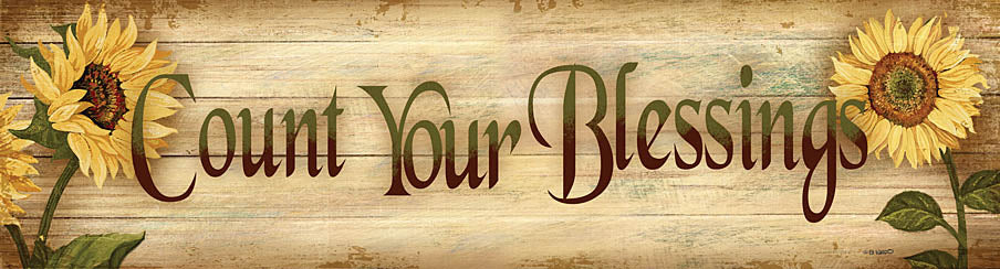 Ed Wargo ED213E - ED213E - Count Your Blessings - 36x12 Count Your Blessings, Sunflowers, Flowers, Autumn, Signs from Penny Lane