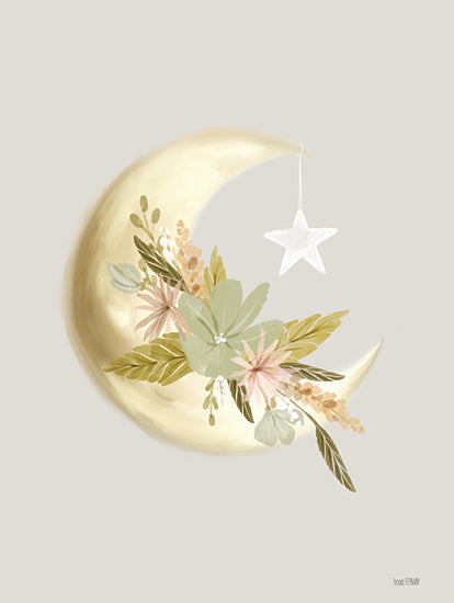 House Fenway FEN1004 - FEN1004 - Sweet Dreams Boho Moon - 12x16 Baby, New Baby, Baby's Room, Moon, Boho Moon, Bohemian, Flowers, Posies, Greenery from Penny Lane
