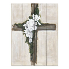 HH191PAL - Magnolia Flowered Cross - 12x16