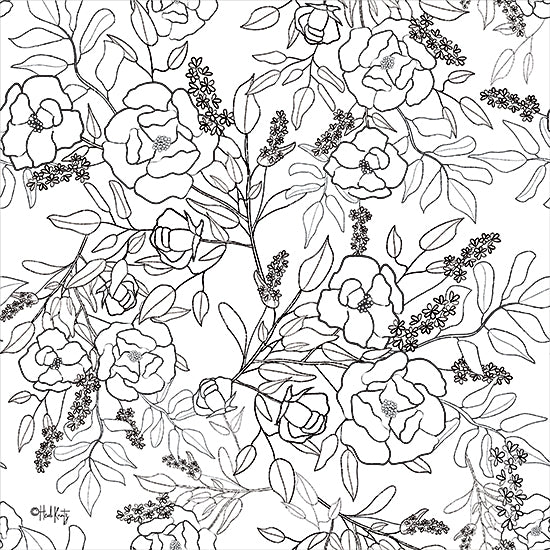 Heidi Kuntz HK131 - HK131 - Farmhouse Florals II - 12x12 Flowers, Black & White Flowers, Wildflowers from Penny Lane