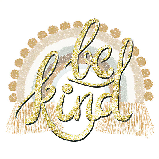 Heidi Kuntz HK171 - HK171 - Be Kind Rainbow - 12x12 Be Kind, Rainbow, Gold, Glitter, Nostalgia, Retro, Seventies, Signs from Penny Lane