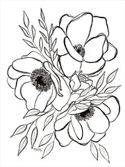 HK191 - Anemone Line Art 2 - 12x16