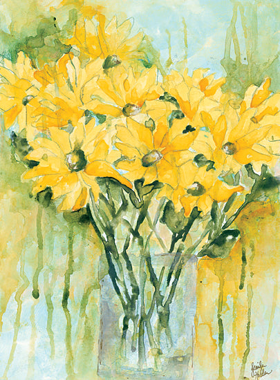 Jennifer Holden HOLD138 - HOLD138 - Vase of Cheer - 12x16 Abstract, Flowers, Yellow Flowers, Bouquet, Botanical from Penny Lane