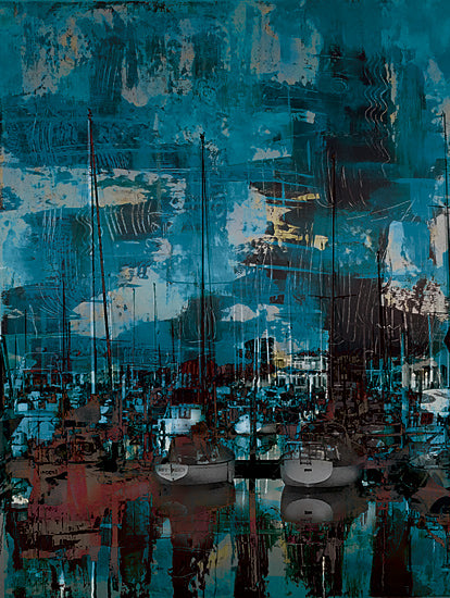 JG Studios JGS375 - JGS375 - Blue Boats   - 12x16 Abstract, Boats, Port, Coastal, Contemporary from Penny Lane