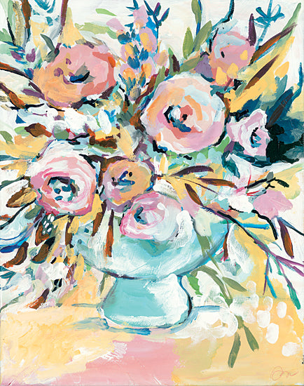 Jessica Mingo JM358 - JM358 - Sunday Brunch - 12x16 Flowers, Pink and White Flowers, Vase, Bouquet, Abstract, Blooms from Penny Lane