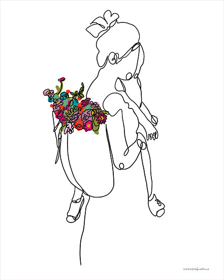 Kamdon Kreations KAM153 - KAM153 - Farmer's Market - 12x16 Line Art, Mother and Child, Backpack, Flowers, Figurative, Drawing, Abstract from Penny Lane