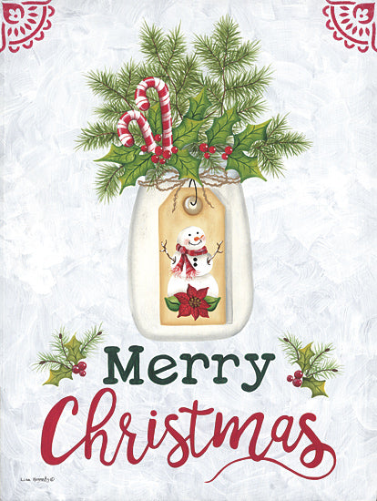 Lisa Kennedy KEN1295 - KEN1295 - Christmas Mason Jar - 12x16 Christmas, Holidays, Merry Christmas, Typography, Signs, Textual Art, Canning Jar, Mason Jar, Greenery, Candy Canes, Pine Sprigs, Snowman, Winter, Farmhouse/Country from Penny Lane
