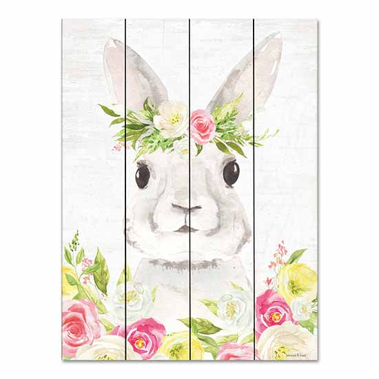 lettered & lined LET214PAL - LET214PAL - Spring Bunny     - 12x16 Spring Bunny, Bunny, Rabbit, Spring, Springtime, Easter, Flowers, Floral Crown from Penny Lane