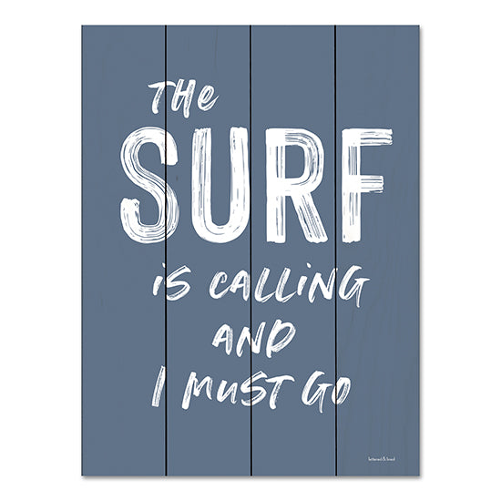 lettered & lined LET370PAL - LET370PAL - The Surf is Calling - 12x16 The Surf is Calling and I Must Go, Coastal, Summer, Beach, Typography, Signs from Penny Lane