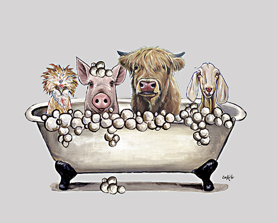 Lee Keller LK130 - LK130 - Farm Animal Bubble Bath II - 16x12 Farm Animals, Bath, Bathroom, Bathtub, Whimsical from Penny Lane