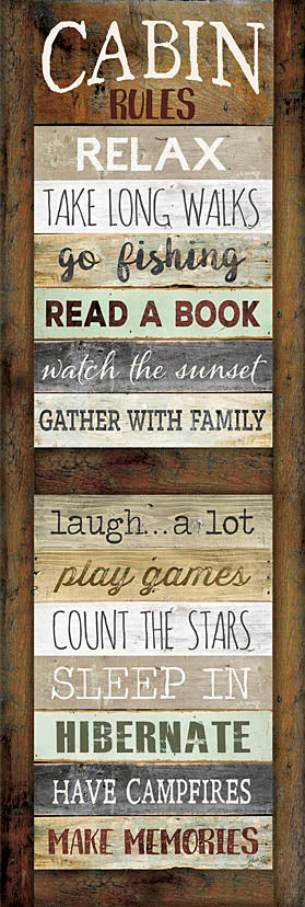 Marla Rae MA2488A - MA2488A - Cabin Rules - 12x36 Rules, Cabin, Lodge, Inspirational, Wood Planks, Signs from Penny Lane