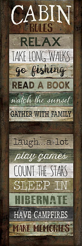 Marla Rae MA2515 - MA2515 - Cabin Rules - 12x36 Cabin Rules, Camping, Rules, Lodge, Family, Wood Planks from Penny Lane