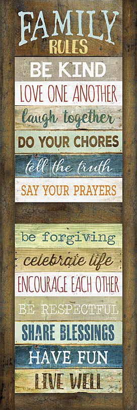Marla Rae MA2549A - MA2549A - Family Rules - 12x36 Family Rules, Family, Rules, Wood Planks, Iconography, Motivational from Penny Lane