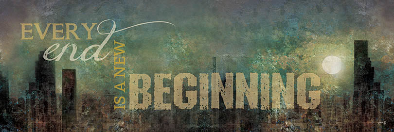 Marla Rae MA656 - MA656 - A New Beginning - 36x12 A New Beginning, Cityscape, Moon, Signs from Penny Lane
