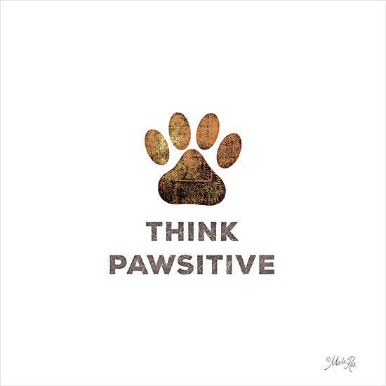 Marla Rae MAZ5667 - MAZ5667 - Think Pawsitive - 12x12 Pets, Dogs, Paw Print, Think Positive, Signs from Penny Lane