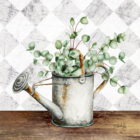 Marla Rae MAZ5680 - MAZ5680 - Eucalyptus White Watering Can    - 12x12 Eucalyptus, Watering Can, Garden, Shabby Chic from Penny Lane