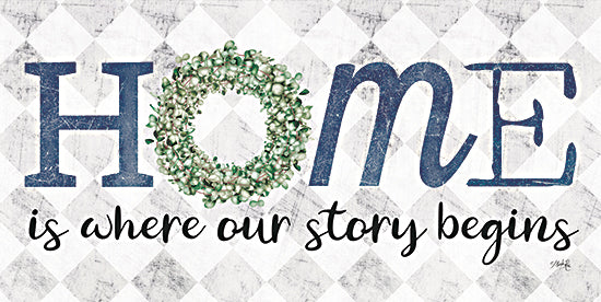 Marla Rae MAZ5690 - MAZ5690 - Home is Where Our Story Begins    - 18x9 Home, Story Begins, Family, Wreath, Signs, Eucalyptus from Penny Lane