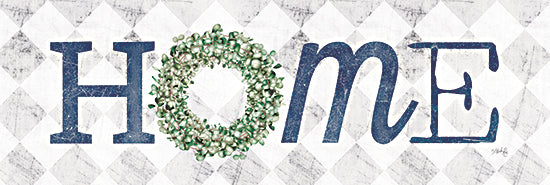 Marla Rae MAZ5693B - MAZ5693B - Home with Eucalyptus Wreath I - 36x12 Home, Wreath, Eucalyptus, Greenery, Family, Signs from Penny Lane