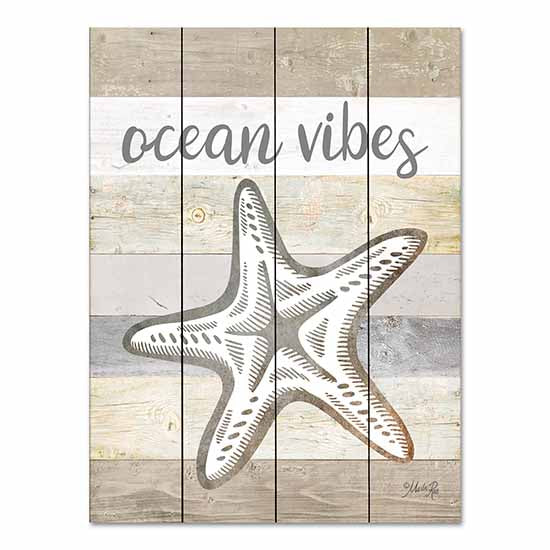 Marla Rae MAZ5823PAL - MAZ5823PAL - Ocean Vibes Starfish - 12x16 Ocean Vibes, Wood Slates, Coastal, Neutral Palette, Starfish from Penny Lane