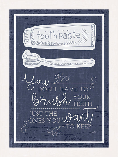 Misty Michelle MMD404 - MMD404 - Brush Your Teeth    - 12x16 Brush Your Teeth, Bath, Bathroom, Blue and White, Rustic, Humorous,  Country, Signs from Penny Lane