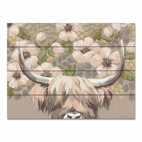 Michele Norman MN324PAL - MN324PAL - The Highland Highness - 16x12 Cow, Highland Cow, Flowers, Whimsical from Penny Lane