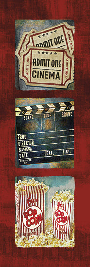 Mollie B. MOL1577A- Admit One Movie Tryptic - Movie, Theatre, Popcorn, Tickets from Penny Lane Publishing